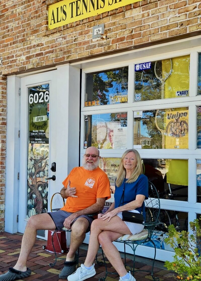 A customer at Al's Tennis Shop.
