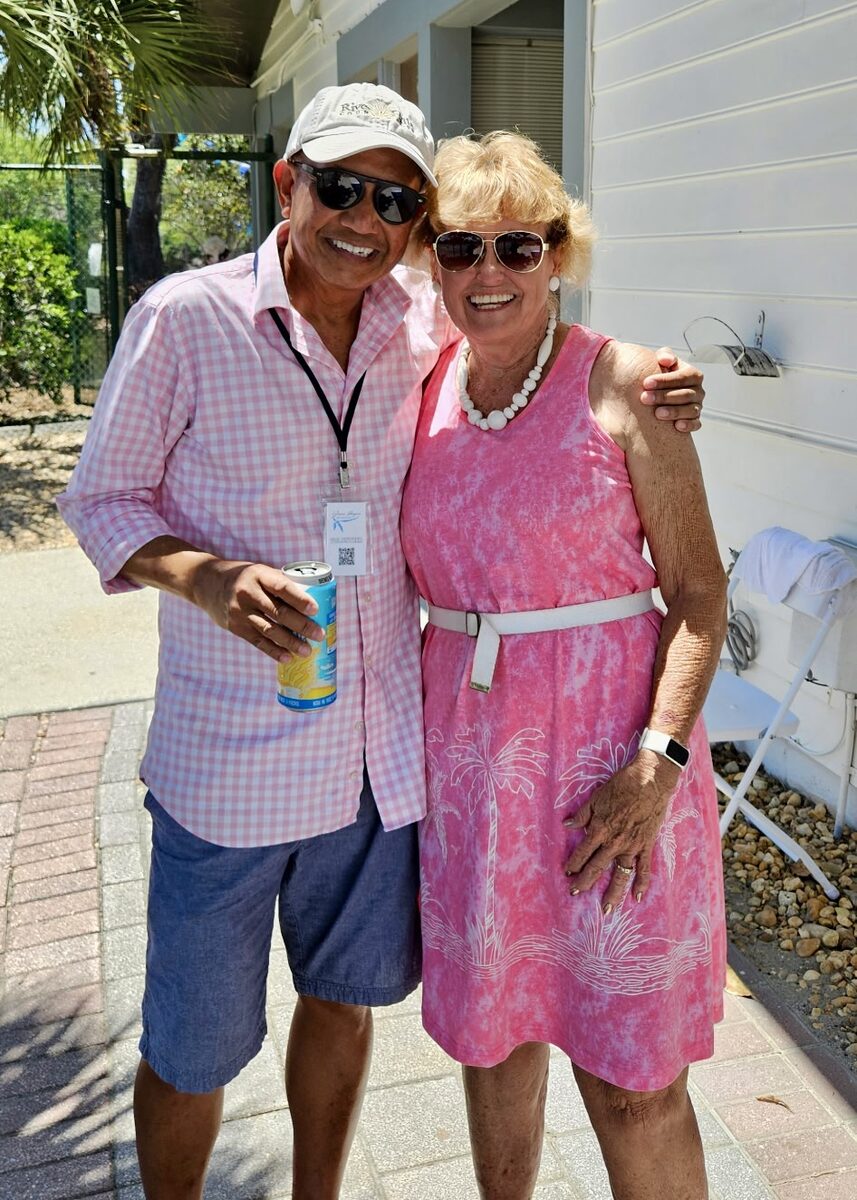 Two customers at Al's Tennis Shop.